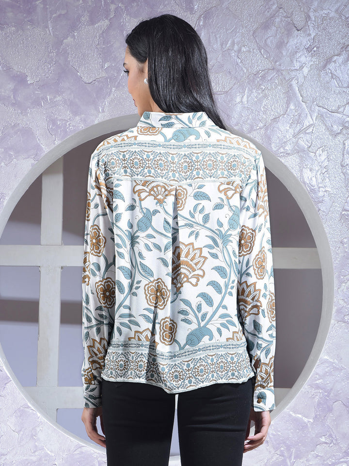 MISS FOREVER WHITE PRINTED TOP