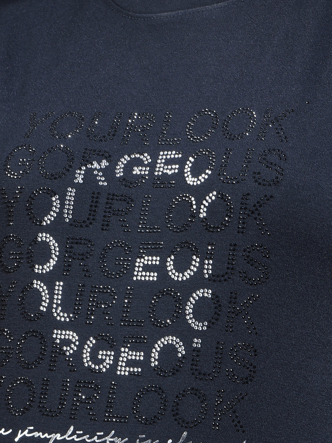 miss forever black stone printed top