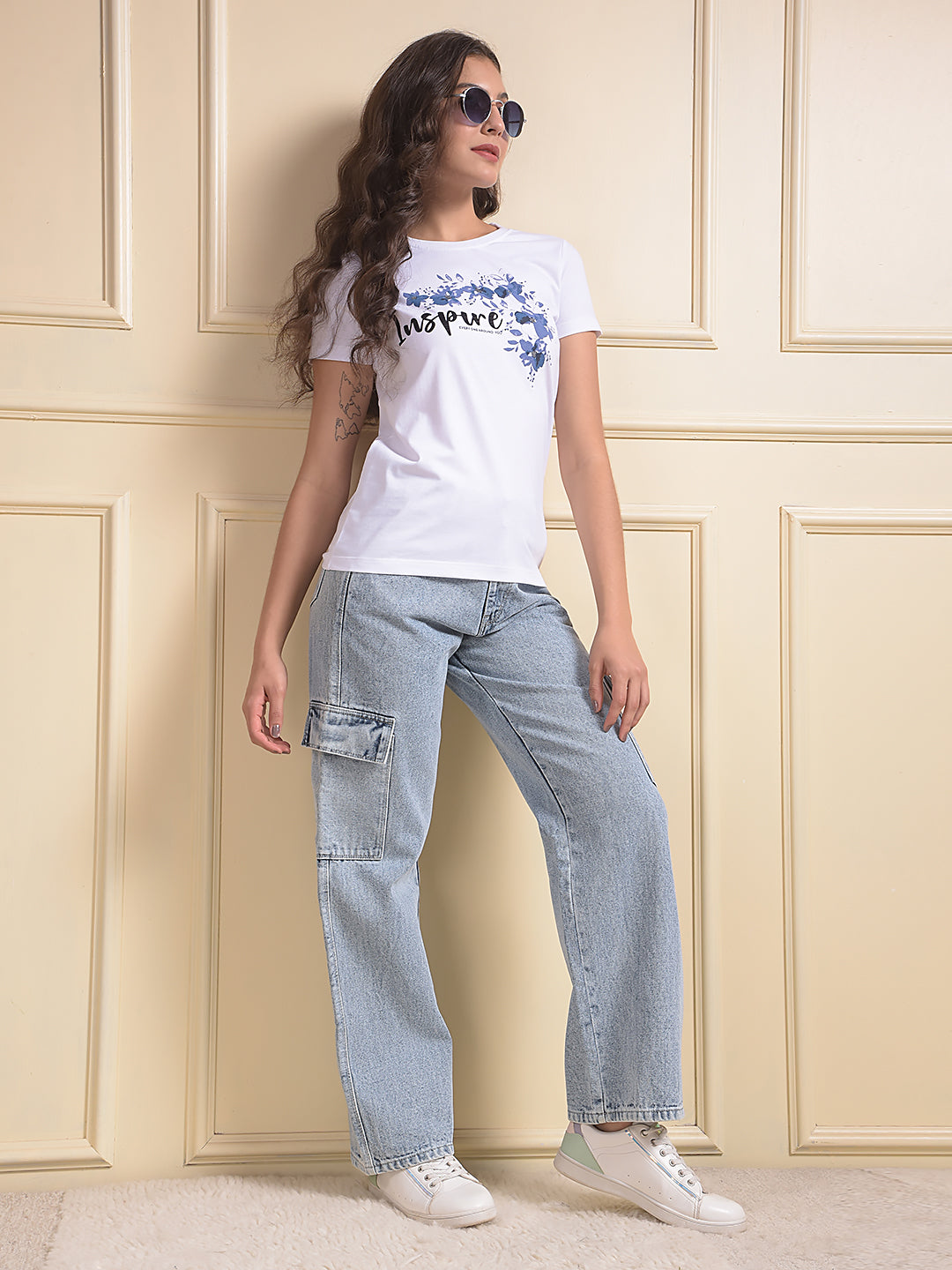 MISS FOREVER LIGHT BLUE CARGO JEANS