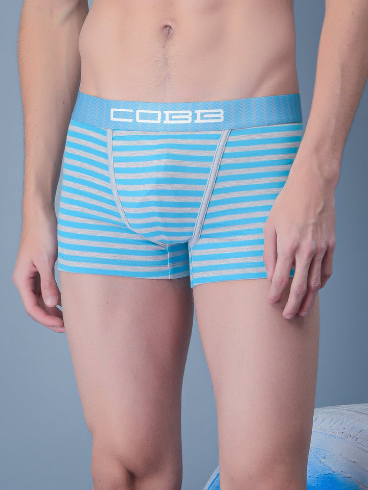 Cobb Turquoise Men Striped Trunk Turquoise