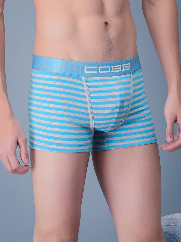 Cobb Turquoise Men Striped Trunk