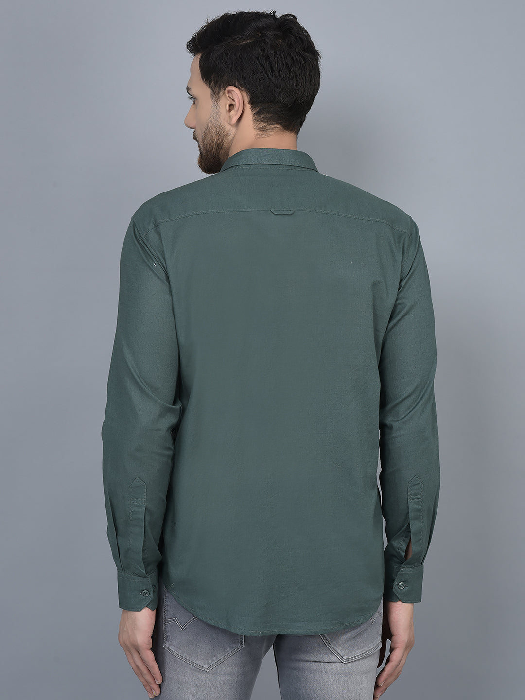Cobb Green Solid Slim Fit Casual Shirt