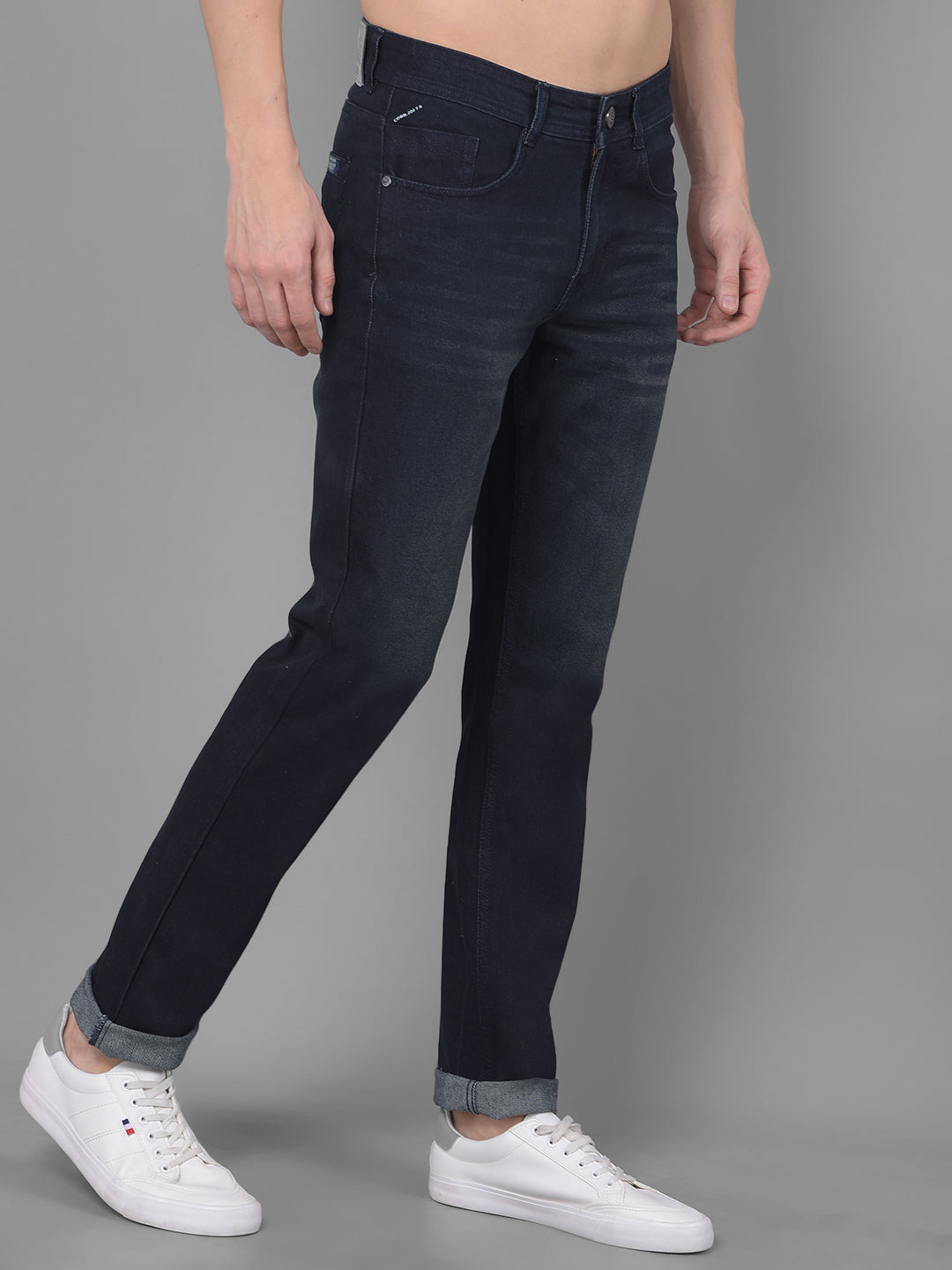 cobb navy blue narrow fit jeans
