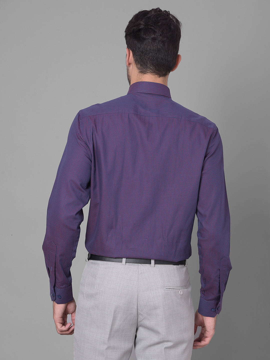 Cobb Purple Solid Slim Fit Formal Shirt