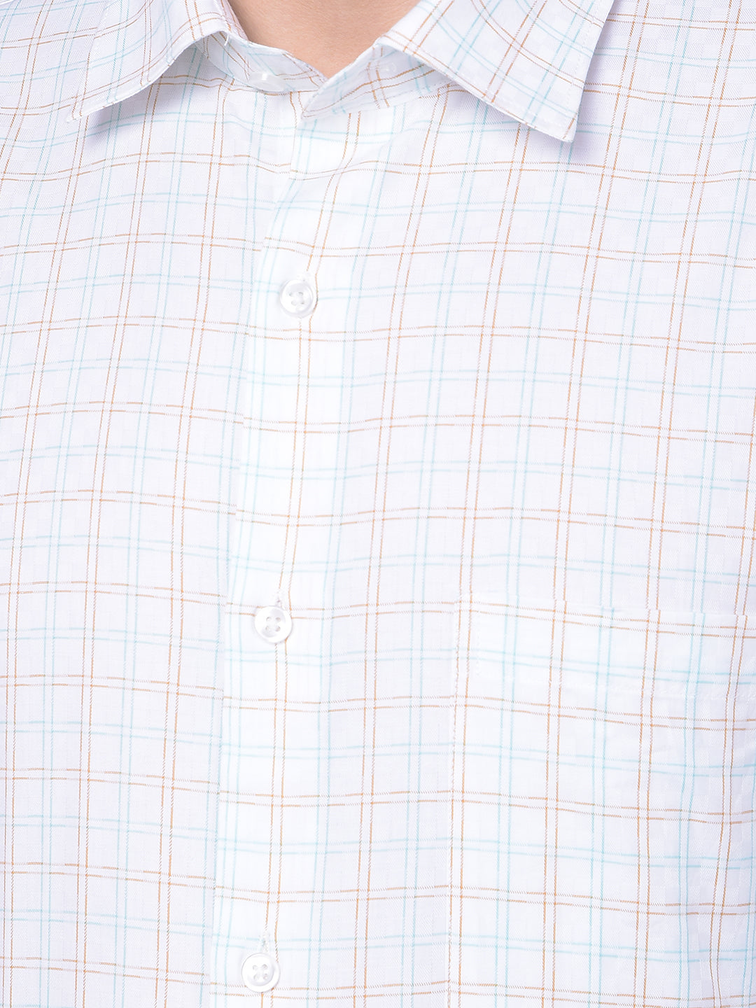 COBB TURQUOISE CHECK SMART FIT FORMAL SHIRT