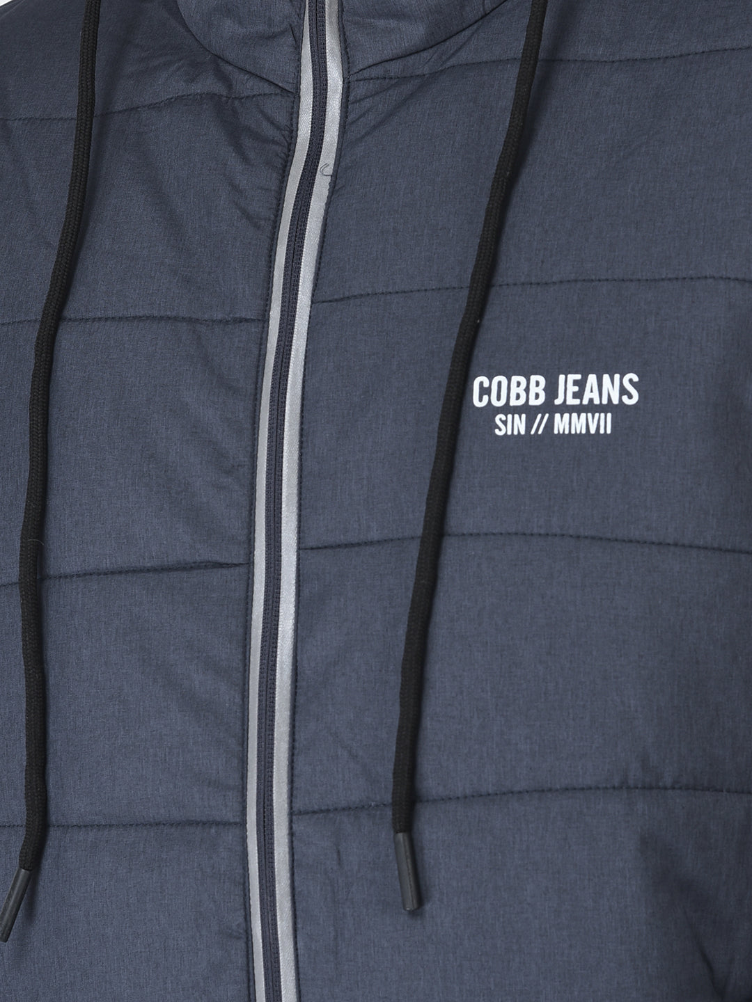Cobb Dark Grey Solid Round Neck Jacket