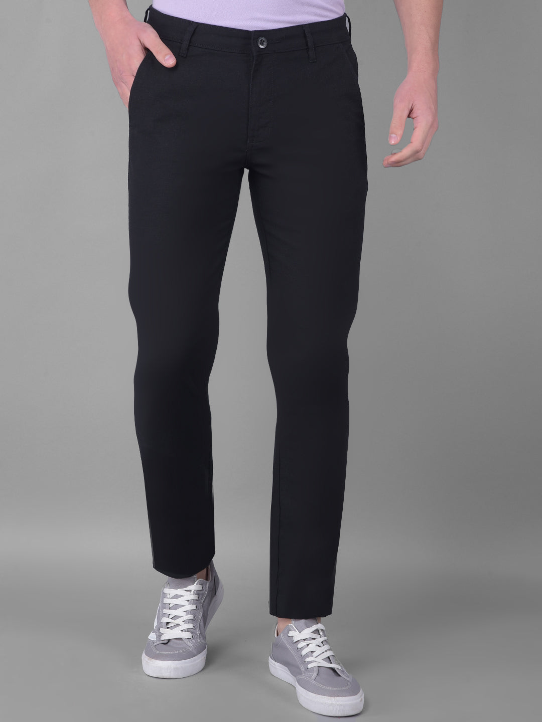 cobb black ultra fit linen trouser