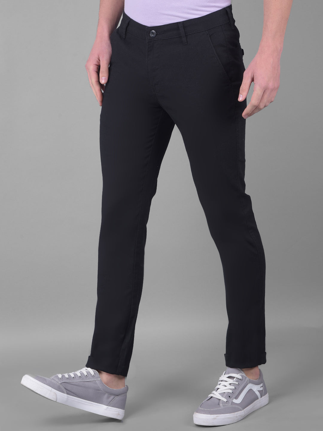 cobb black ultra fit linen trouser