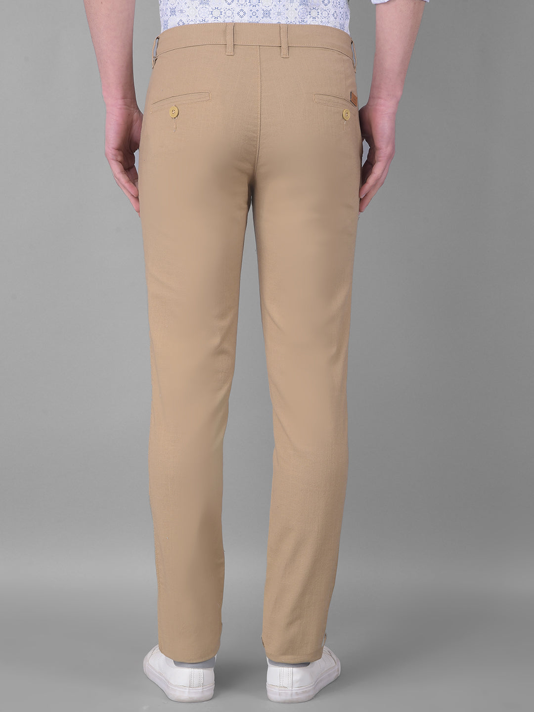 cobb khaki ultra fit linen casual trouser