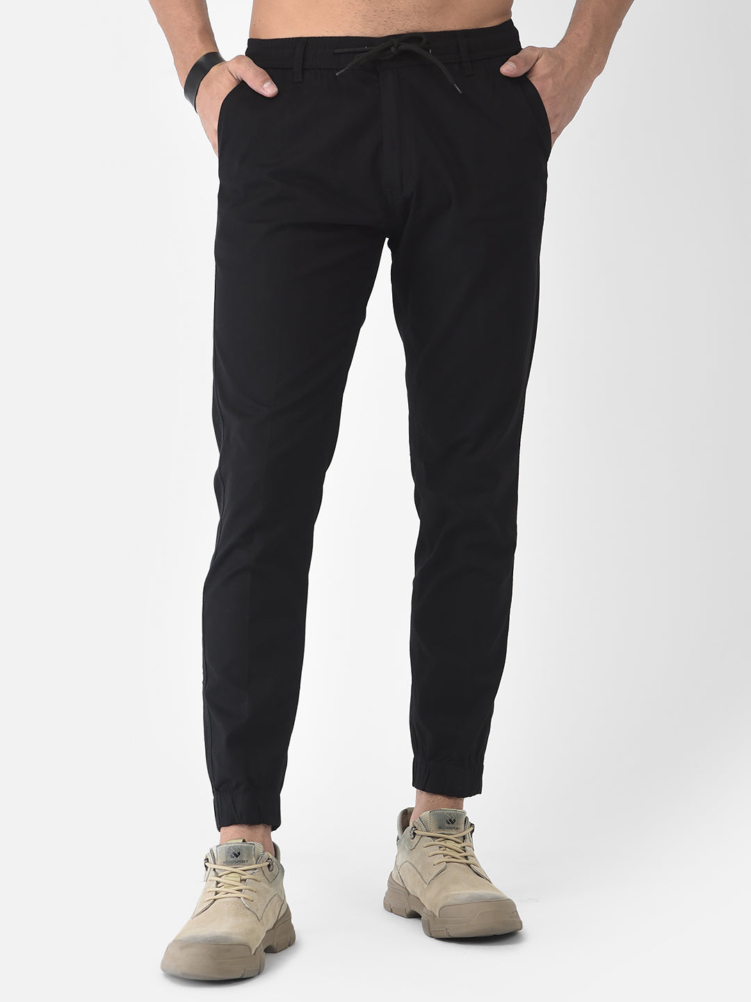 Cobb Black Slim Fit Chinos Joggers