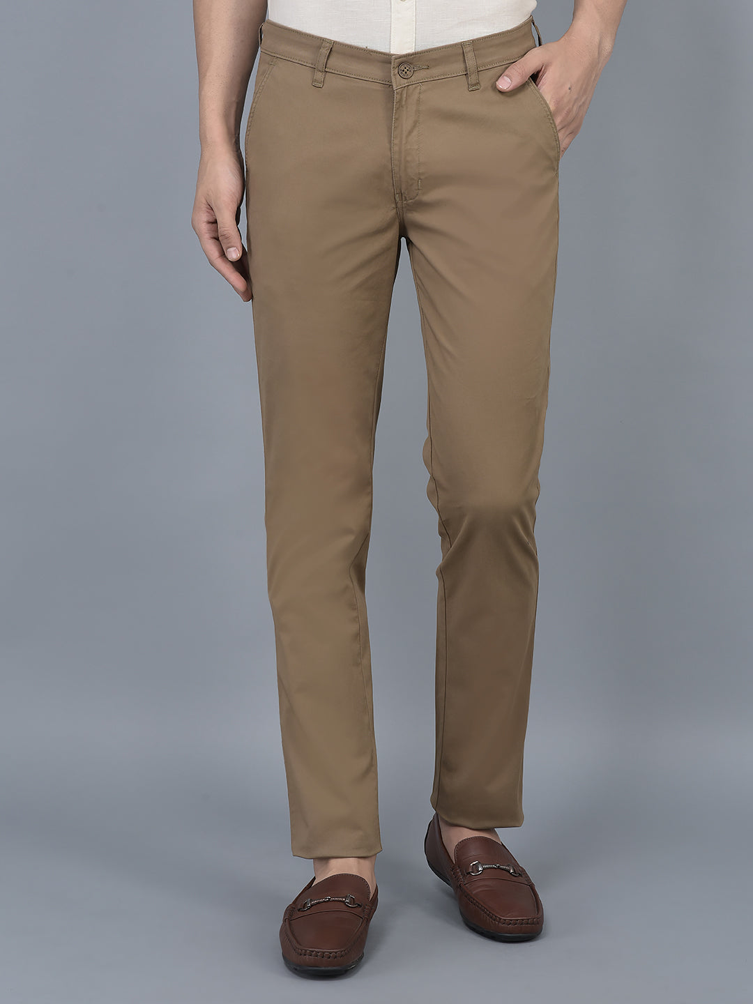 Cobb Khaki Slim Fit Chinos - Main Image