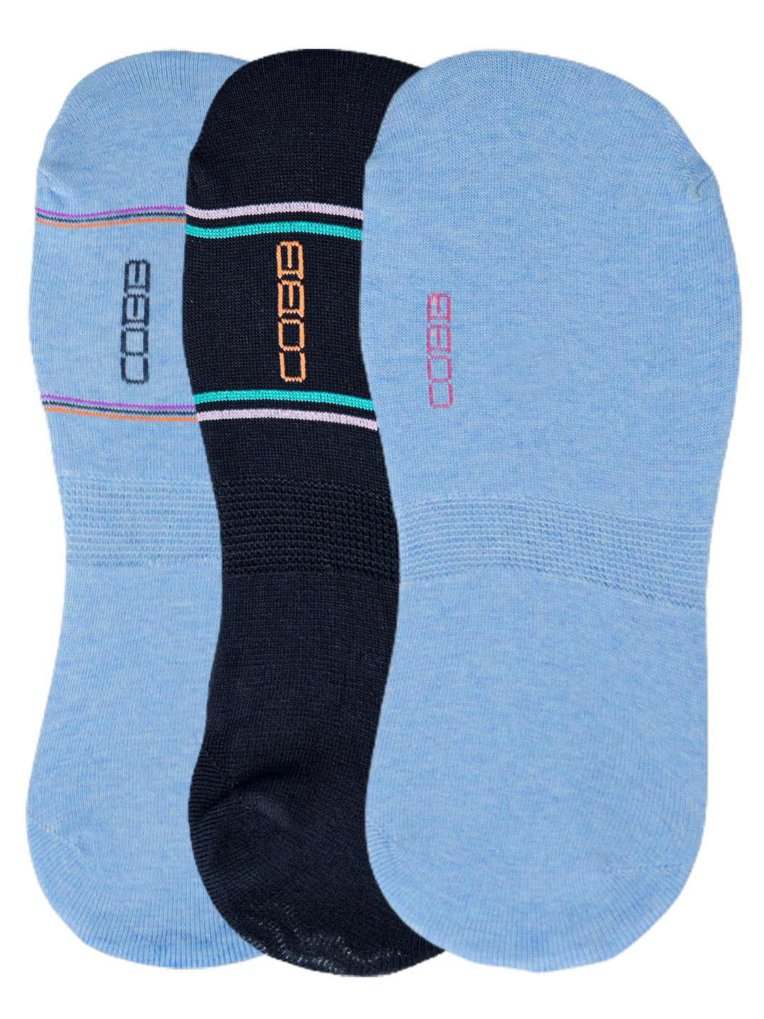 Cobb Multi Color Footie Shoe Liner Socks Pack of 3
