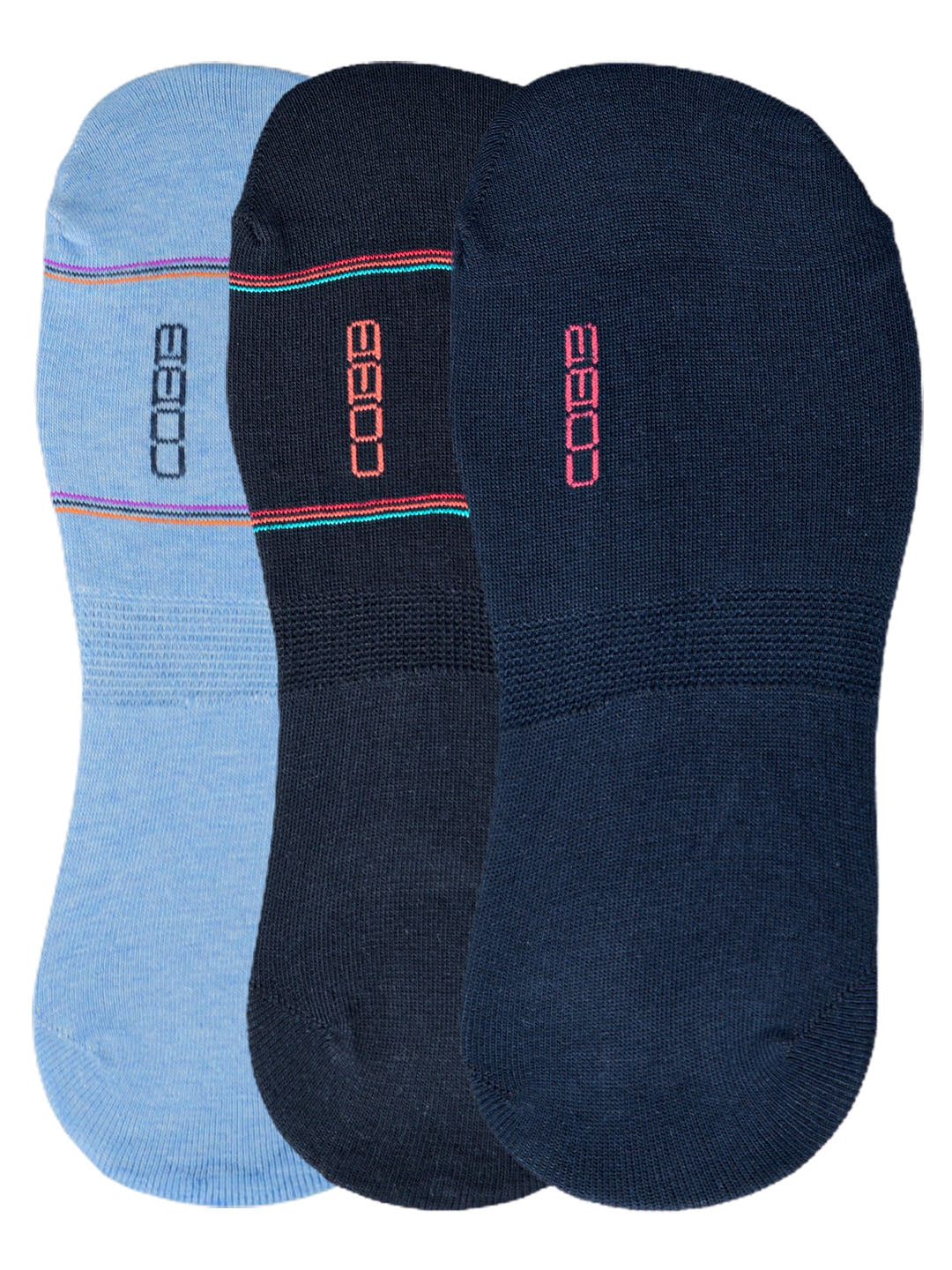 Cobb Multi Color Footie Shoe Liner Socks Pack of 3