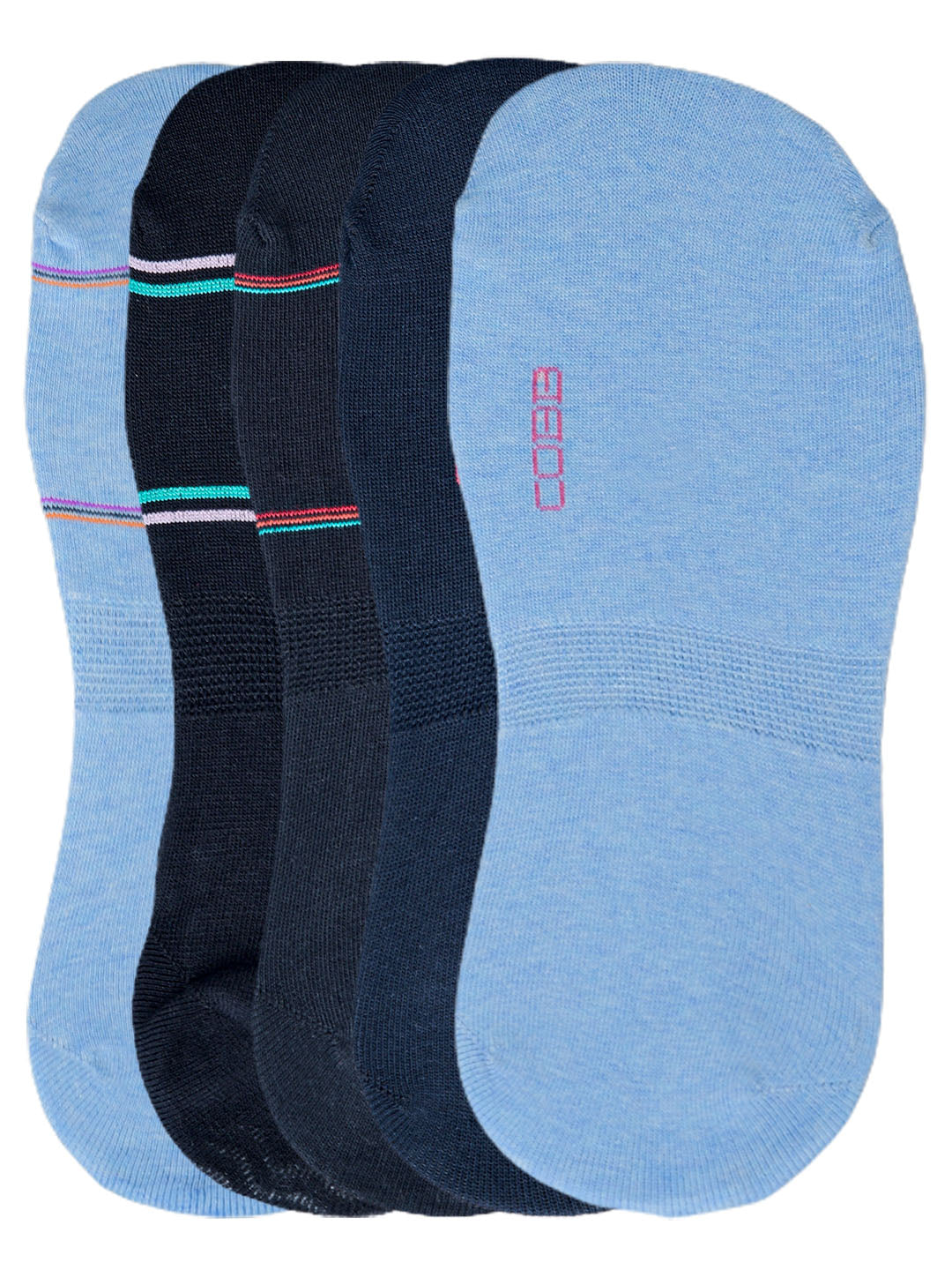 Cobb Multi Color Footie Shoe Liner Socks Pack of 5
