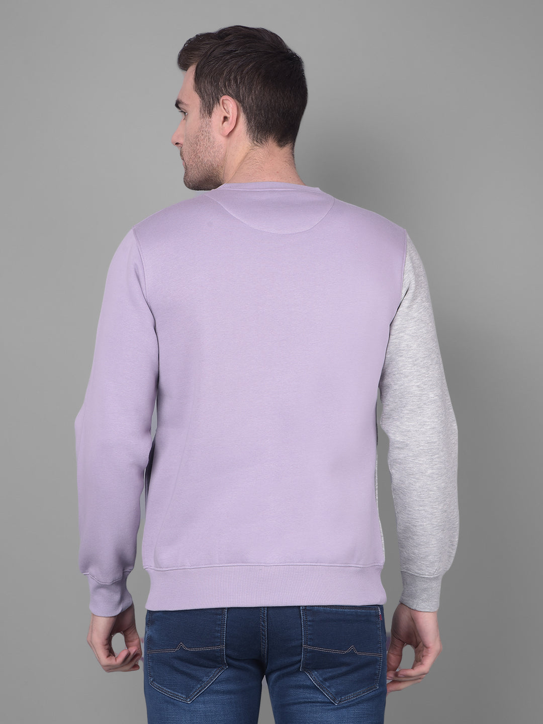 cobb lavender grey printed round neck sweatshirt