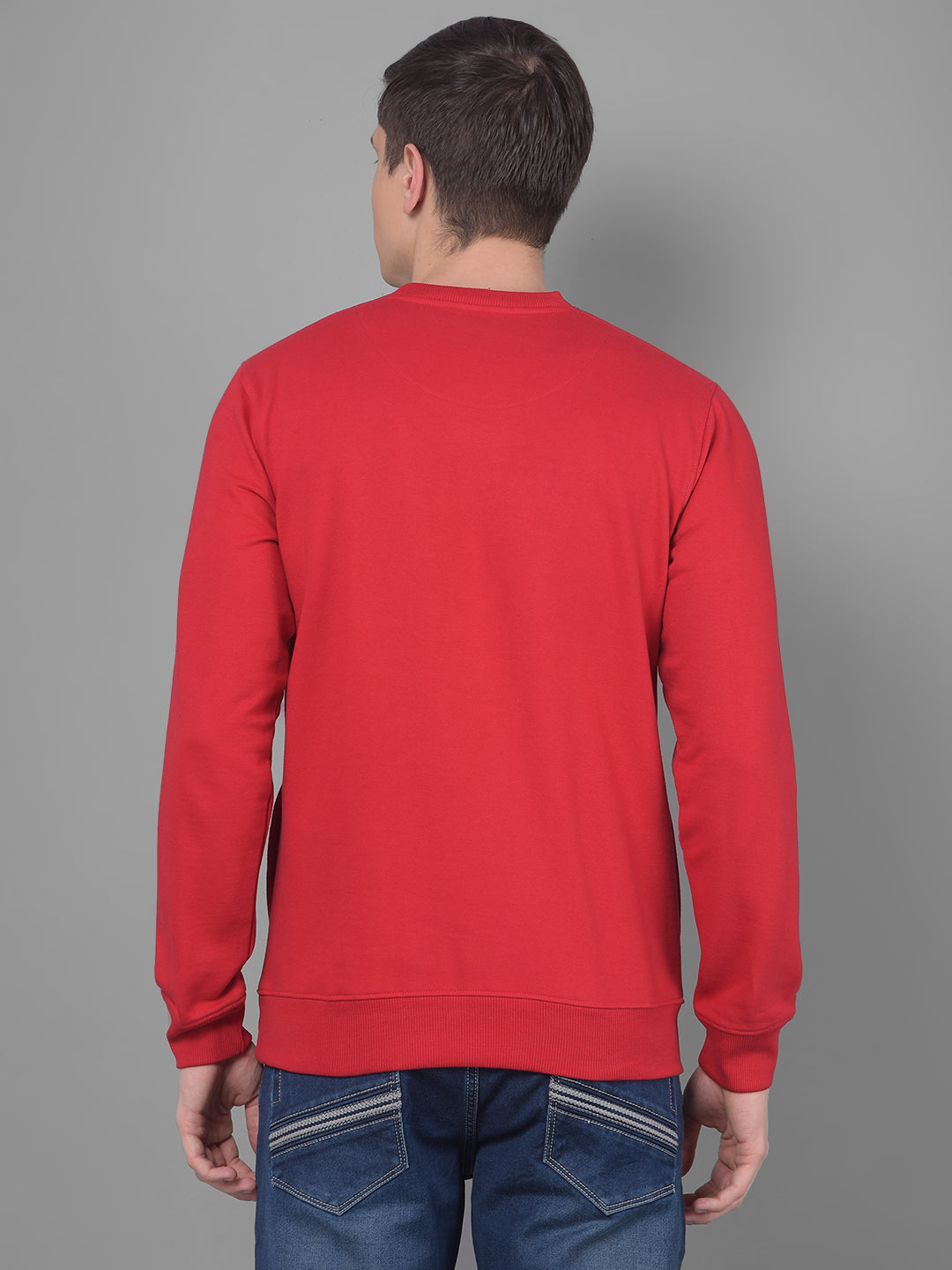 cobb red printed round neck sweatshirt
