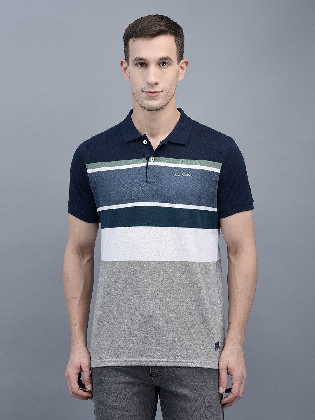 Louis Philippe Sport Striped Men Polo Neck Navy Blue T-Shirt - Buy Louis  Philippe Sport Striped Men Polo Neck Navy Blue T-Shirt Online at Best  Prices in India