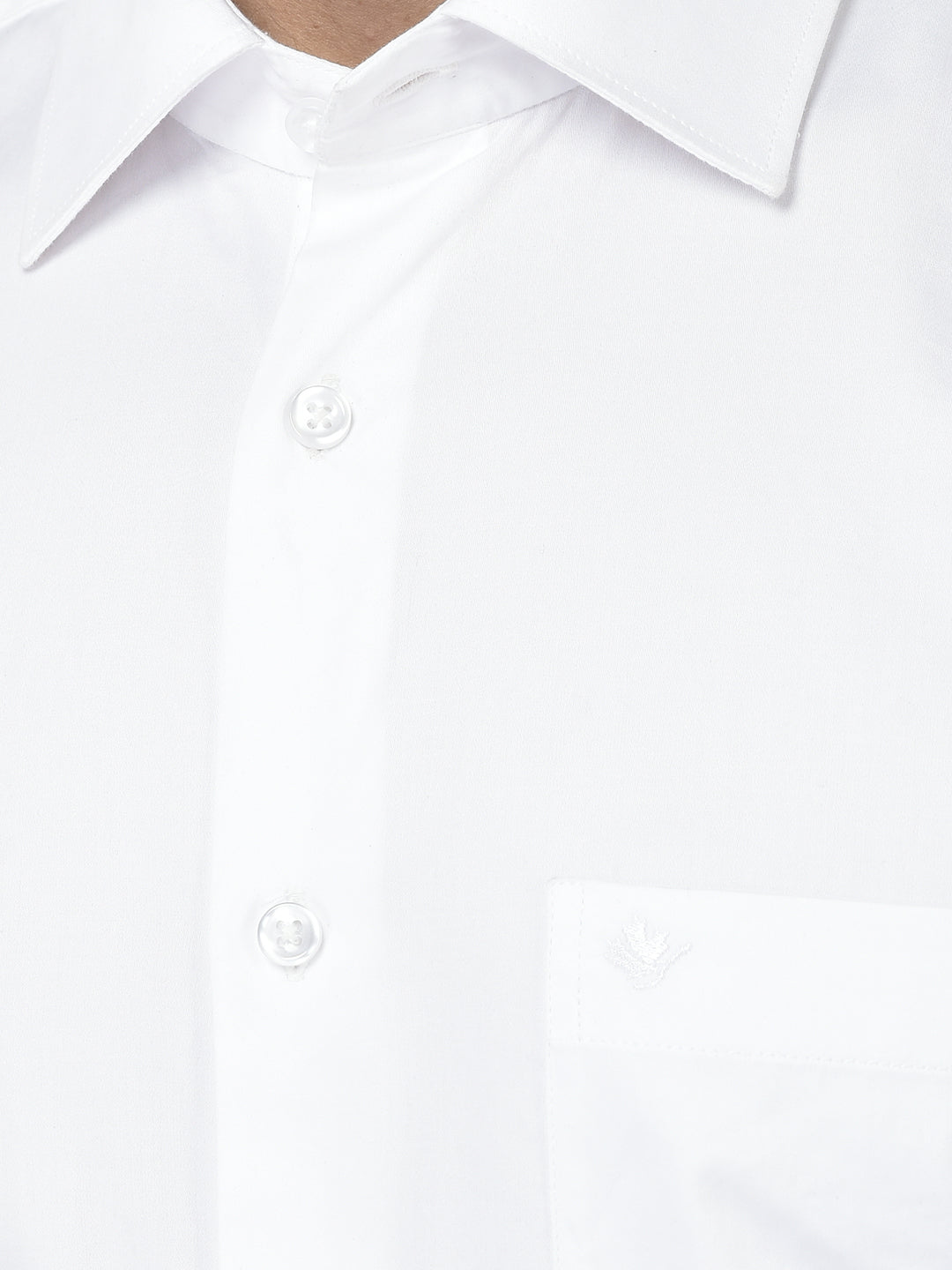 Cobb White Solid Slim Fit Formal Shirt