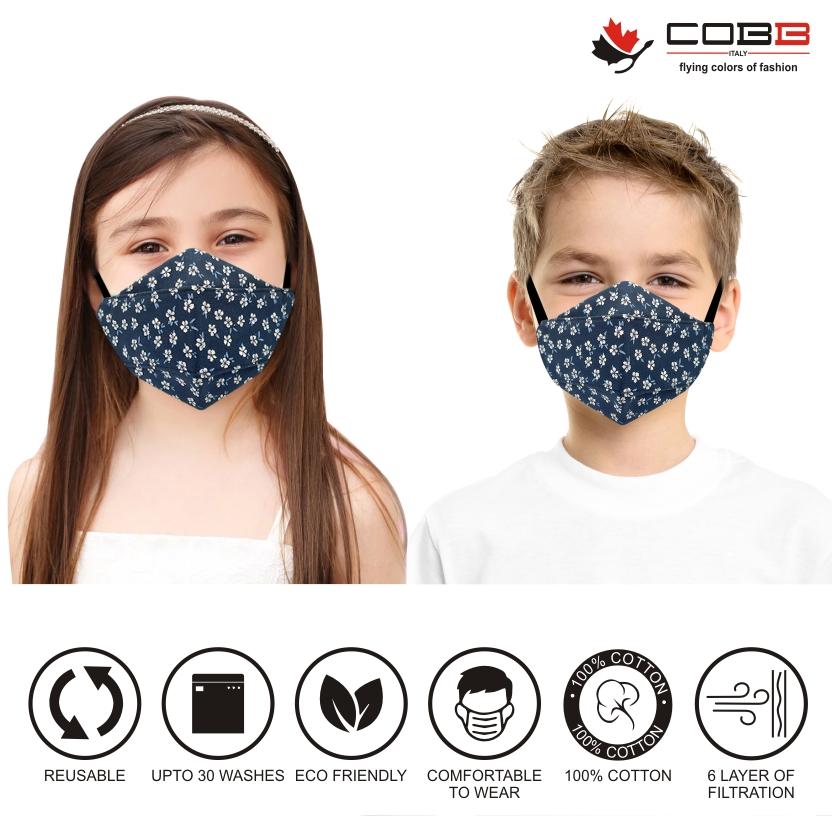 Cobb Kids 3 Layer 3D Cotton Mask Pack of 3 (Assorted Design)