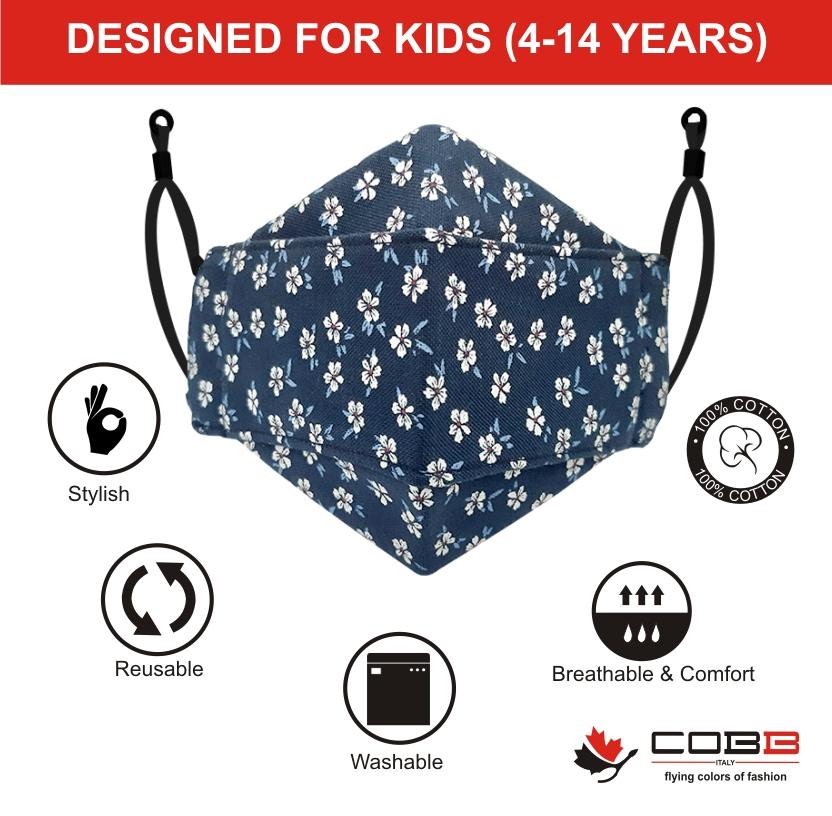 Cobb Kids 3 Layer 3D Cotton Mask Pack of 3 (Assorted Design)