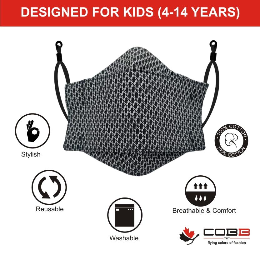 Cobb Kids 3 Layer 3D Cotton Mask Pack of 5 (Assorted Design)