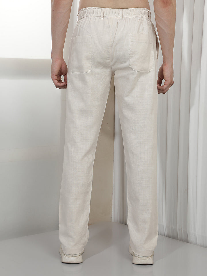 CREAM SELF-DESIGN SUMMER LOWER