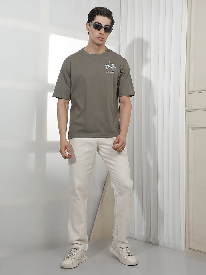 CREAM SELF-DESIGN SUMMER LOWER