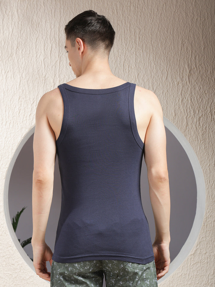 COBB MEN'S SOLID NAVY BLUE PREMIUM VEST