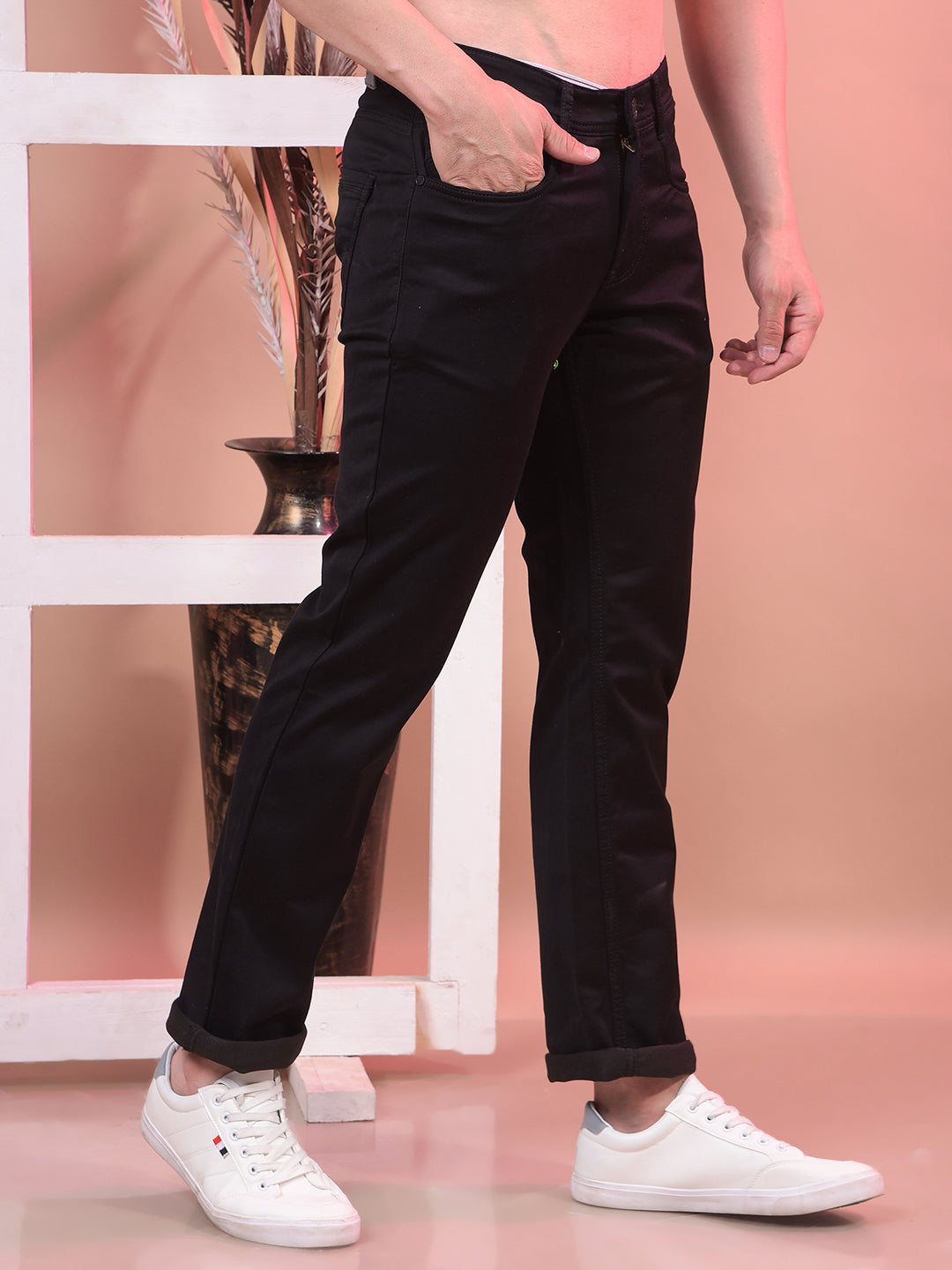 cobb black straight-fit premium jeans