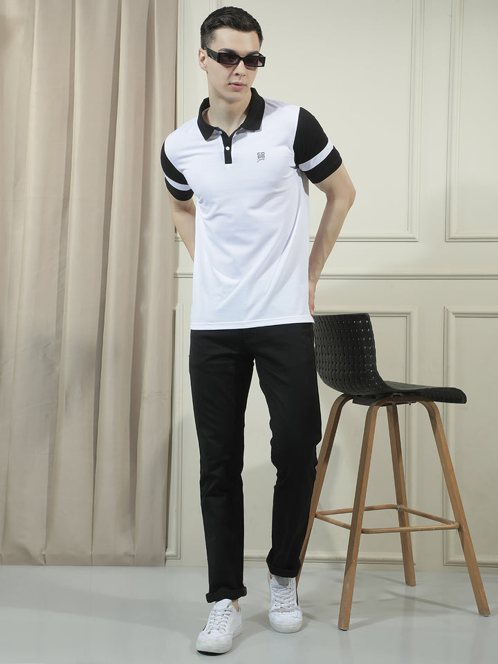 cobb black solid straight-fit premium jeans