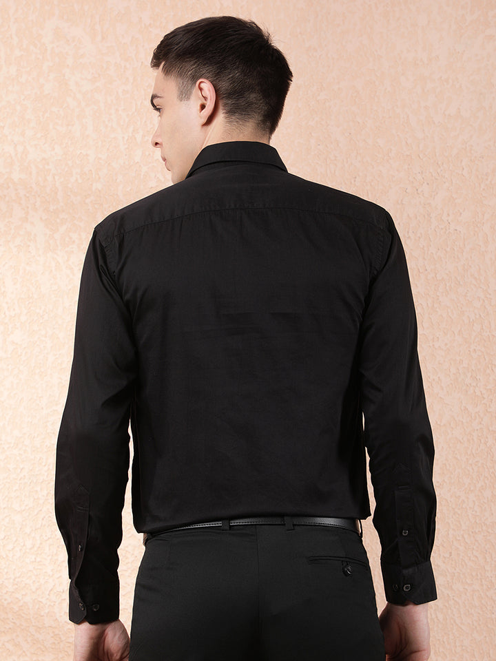COBB SOLID BLACK FORMAL SHIRT