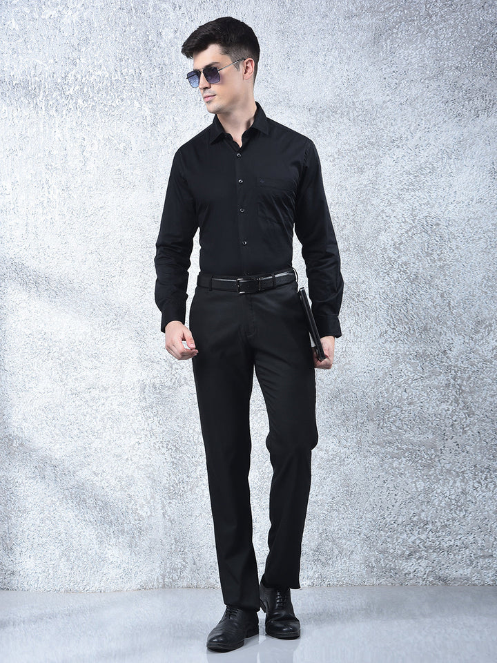 cobb solid black formal shirt