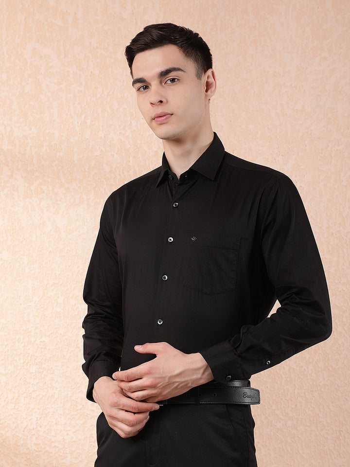 COBB SOLID BLACK FORMAL SHIRT