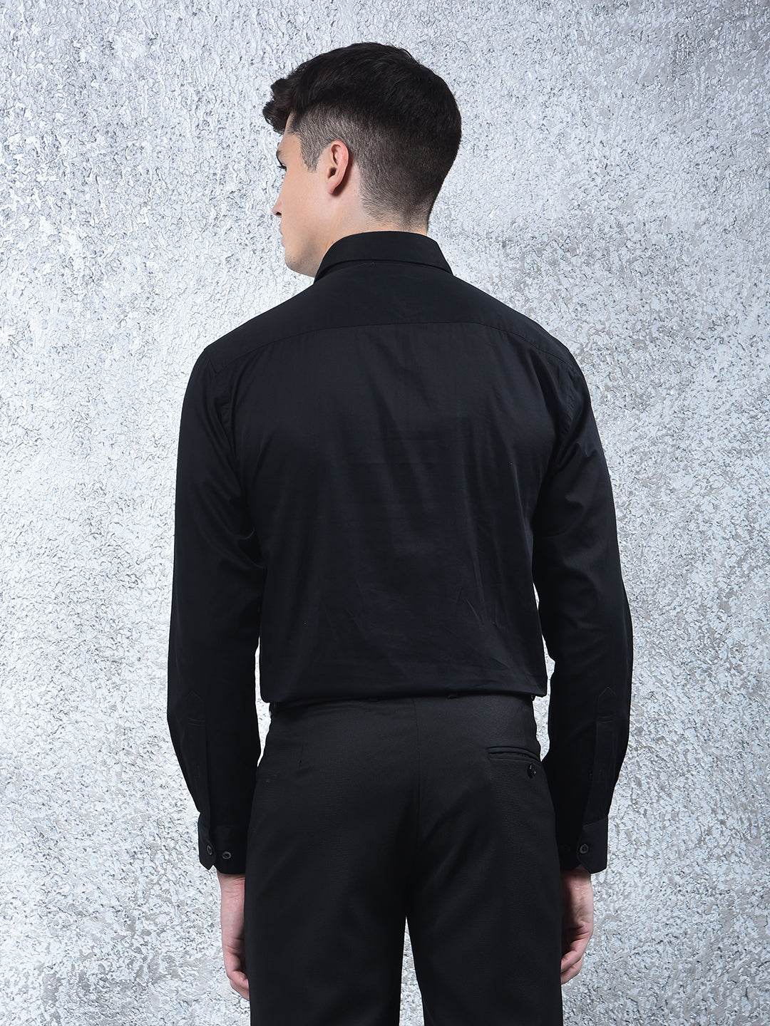 cobb solid black formal shirt