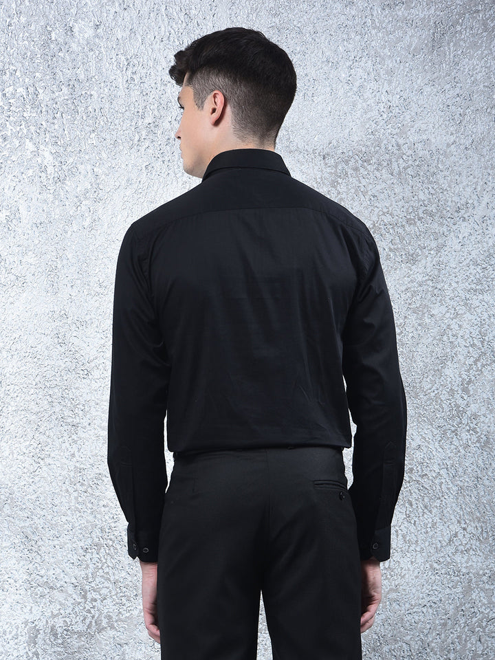 cobb solid black formal shirt