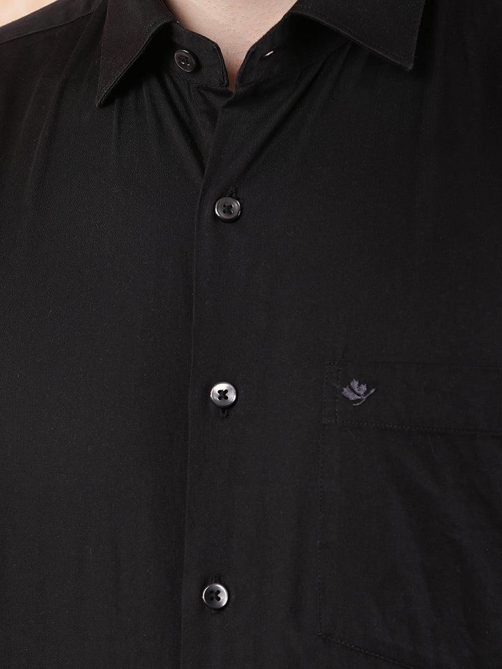 COBB SOLID BLACK FORMAL SHIRT