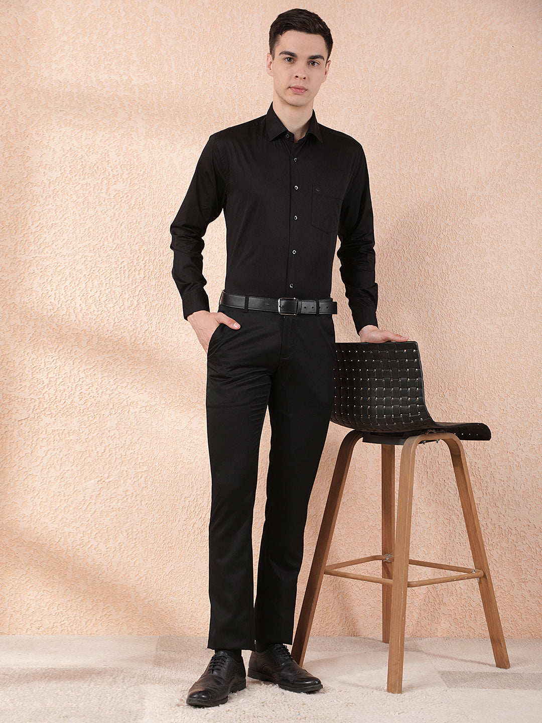 COBB SOLID BLACK FORMAL SHIRT