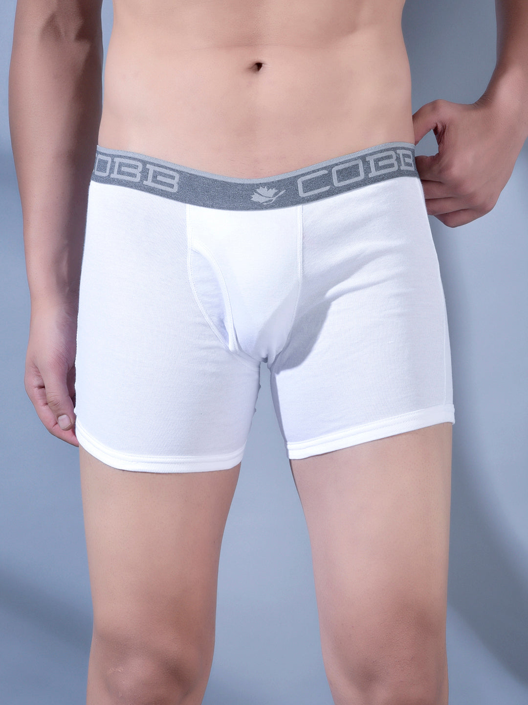 Cobb Mens Cotton White Solid Trunk