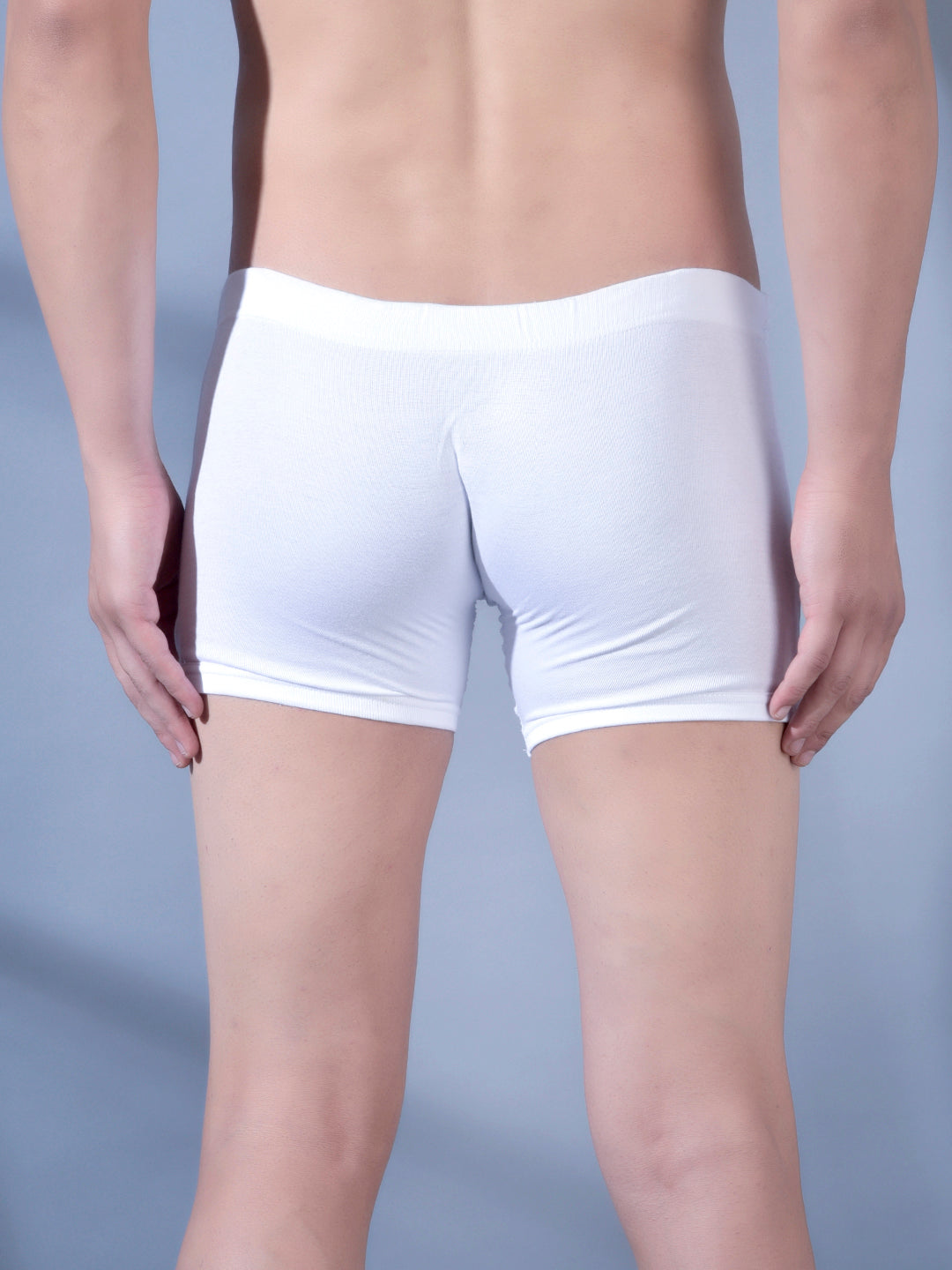 Cobb Mens Cotton White Solid Trunk