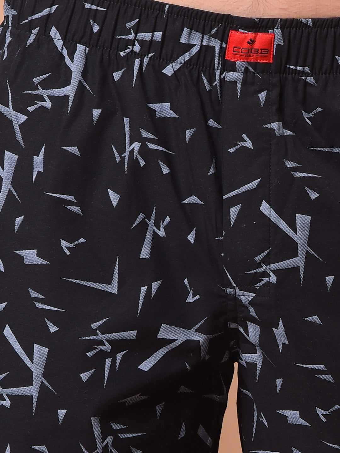 cobb black printed regular-fit shorts