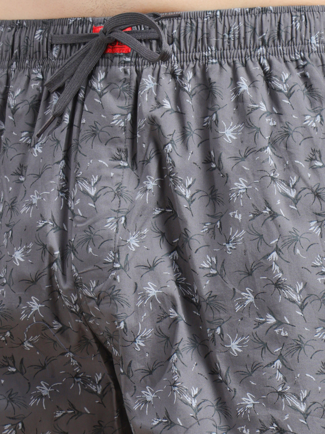 cobb dark grey printed regular-fit shorts