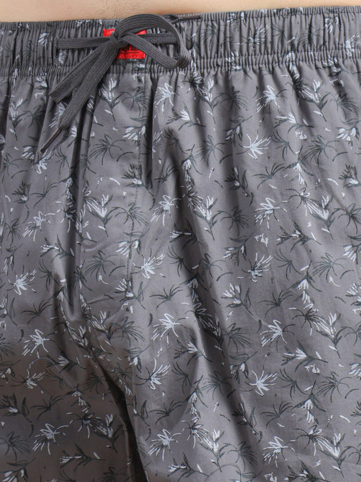 cobb dark grey printed regular-fit shorts