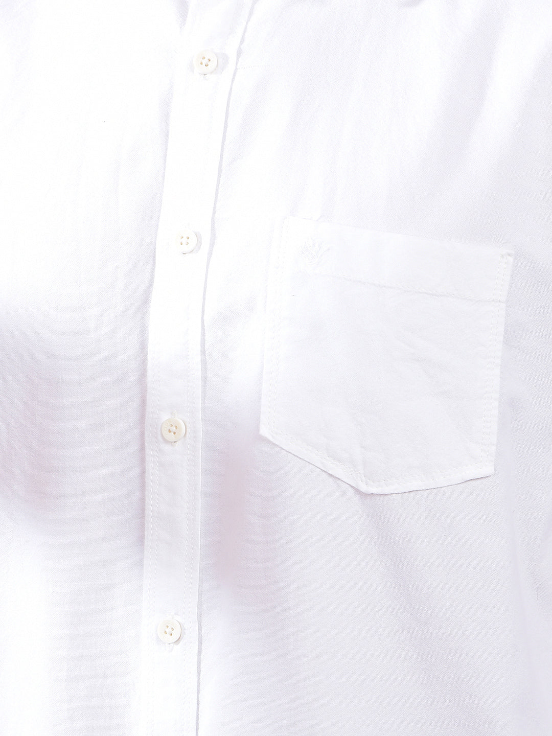 cobb solid white slim-fit casual shirt