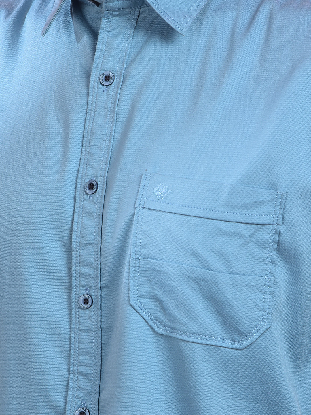 cobb solid air force blue stretchable casual shirt