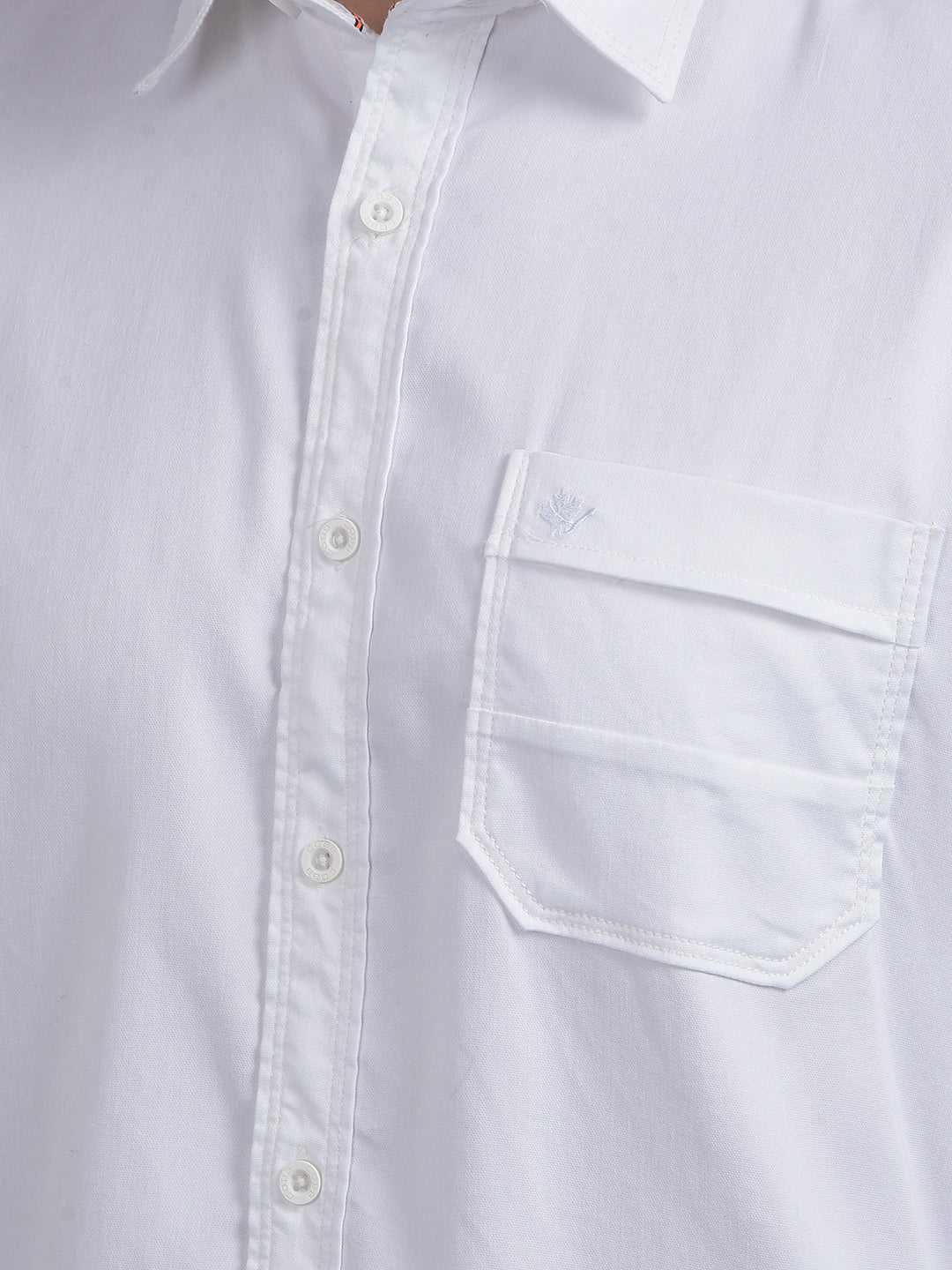 cobb solid white stretchable casual shirt