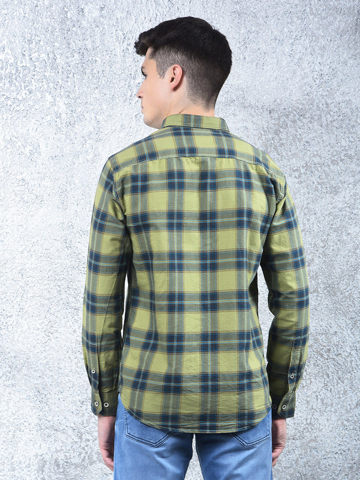 cobb mehandi checked casual shirt