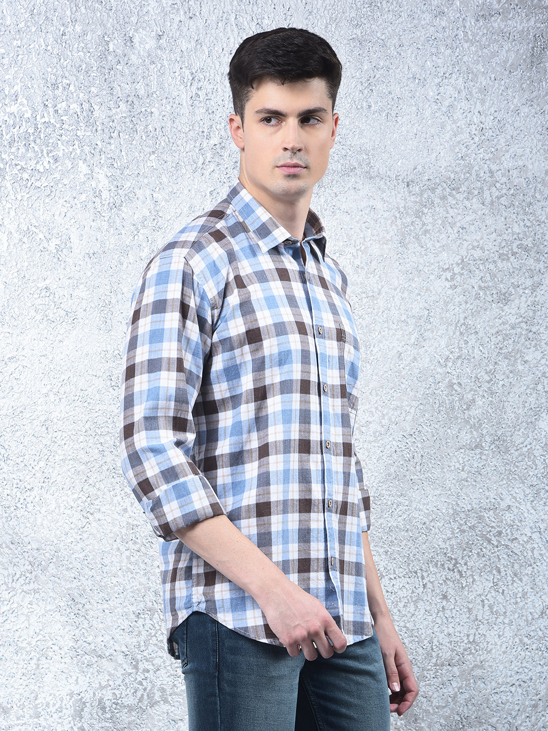 COBB BLUE CHECKED CASUAL SHIRT