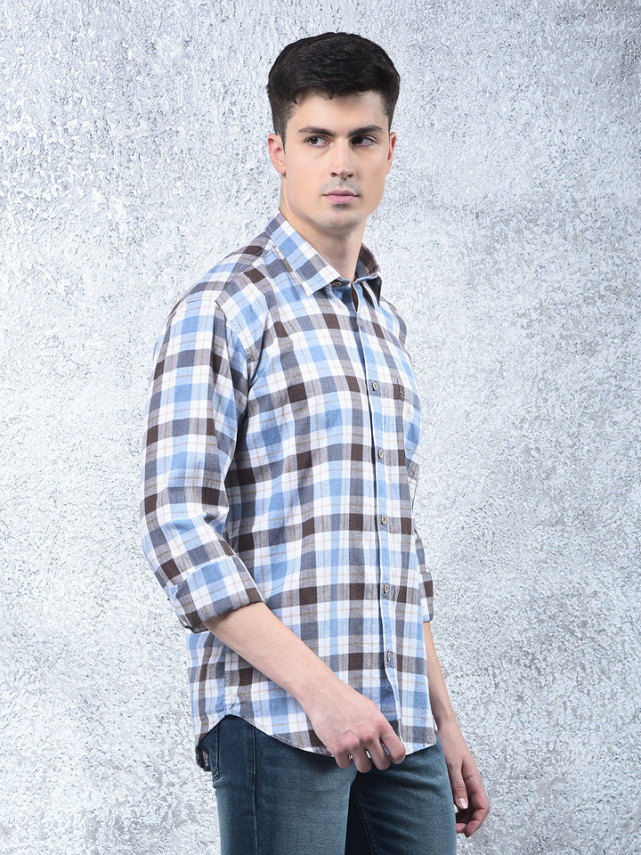 COBB BLUE CHECKED CASUAL SHIRT