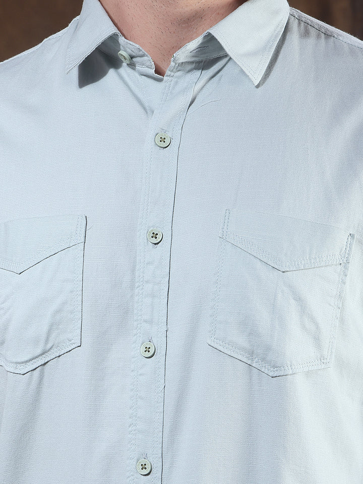 COBB MINT SOLID SLIM-FIT CASUAL SHIRT
