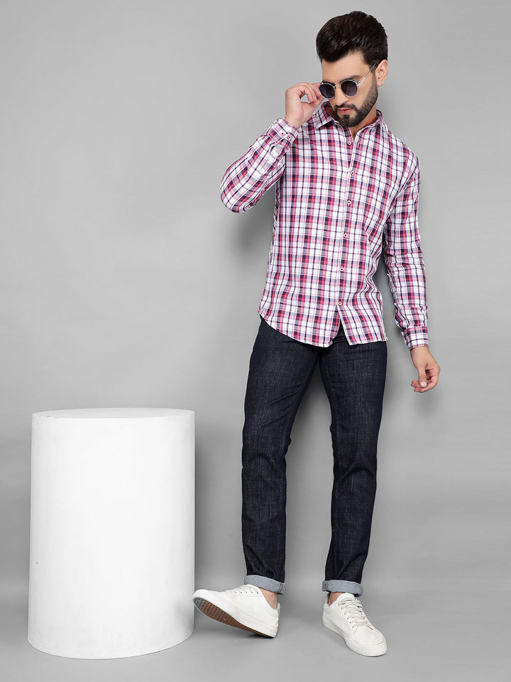 COBB ROUGE CHECKED SLIM-FIT CASUAL SHIRT